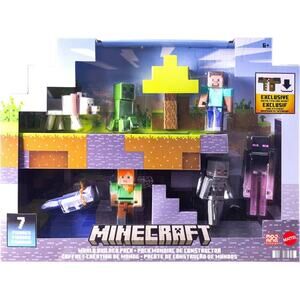 Minecraft World Builders Pack with 7 Action Figures in 3.25-Inch Scale NWT
